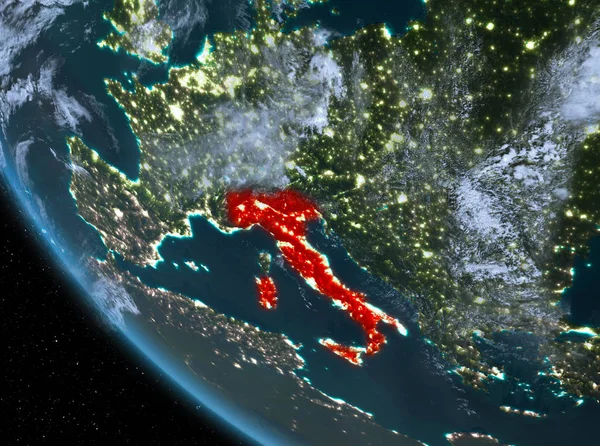 İtalya dünya üzerindeki gece görünümü