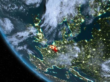 Belçika yeryüzünde gece görünümü