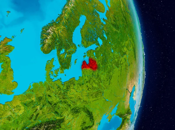 Lettország az űrből — Stock Fotó