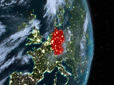 Gece boyunca Almanya dünya üzerindeki