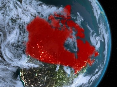 Gece boyunca Kanada Dünya üzerindeki