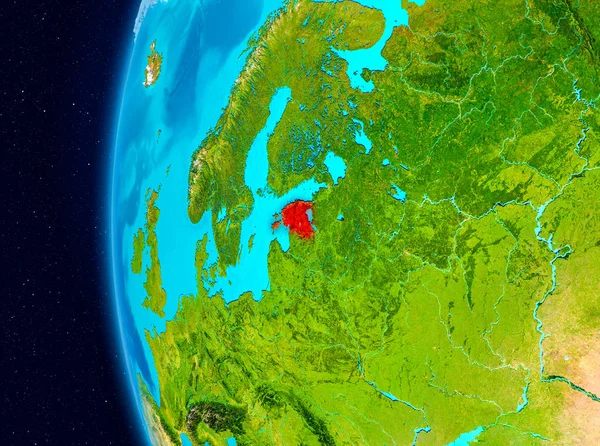 爱沙尼亚的空间看法在红色 — 图库照片