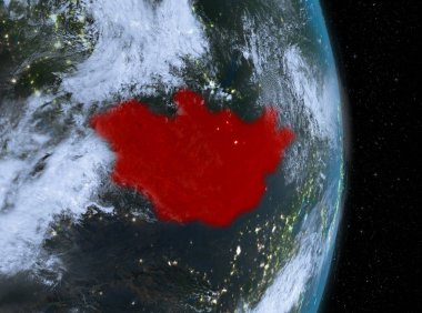 Gece boyunca dünya üzerinde Moğolistan