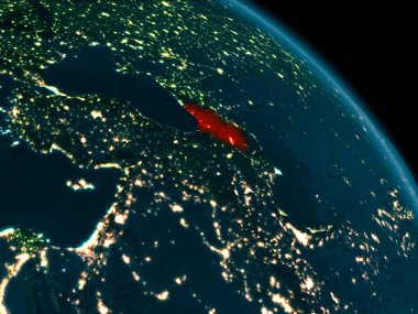Gürcistan yeryüzünde gece görünümü