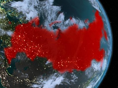 Gece boyunca Rusya dünya üzerindeki