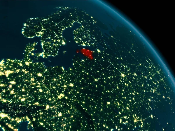 Vista noturna da Estônia na Terra — Fotografia de Stock