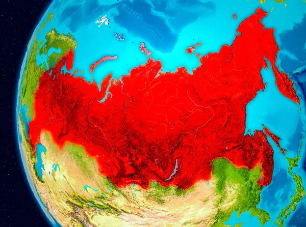 빨간색으로 러시아의 공간 보기 — 스톡 사진