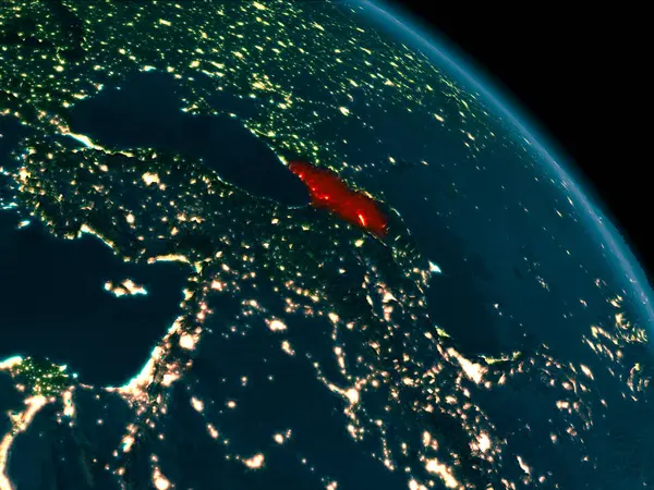 Gürcistan yeryüzünde gece görünümü