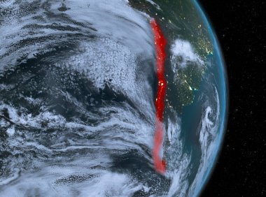 Gece boyunca dünya üzerinde Şili