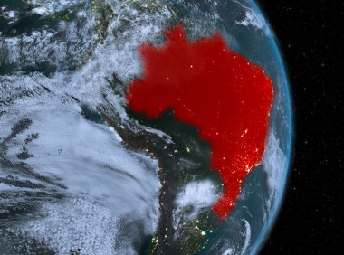 Yeryüzünde Brezilya gece