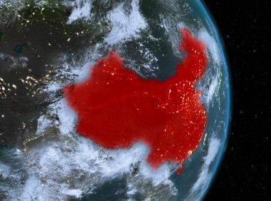 Gece boyunca Çin yeryüzünde