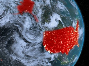 Gece boyunca ABD dünya üzerindeki