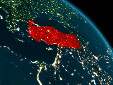 Dünyada Türkiye'nin gece görünümü