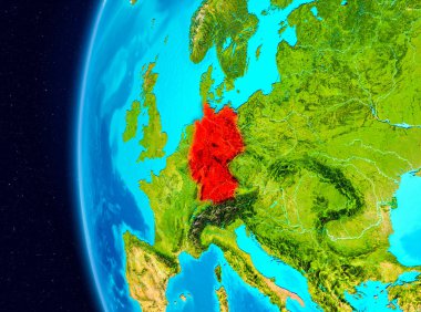 Almanya'nın uzay görünümünde kırmızı