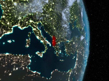 Gece boyunca Arnavutluk yeryüzünde