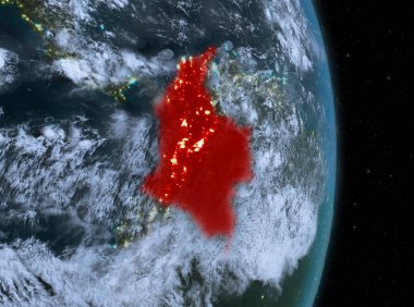 Gece boyunca Dünya'Kolombiya