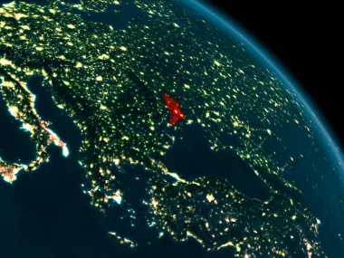 Yeryüzünde Moldova gece görünümü