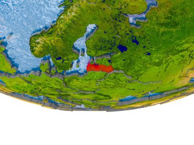 Letonya kırmızı Earth modeli