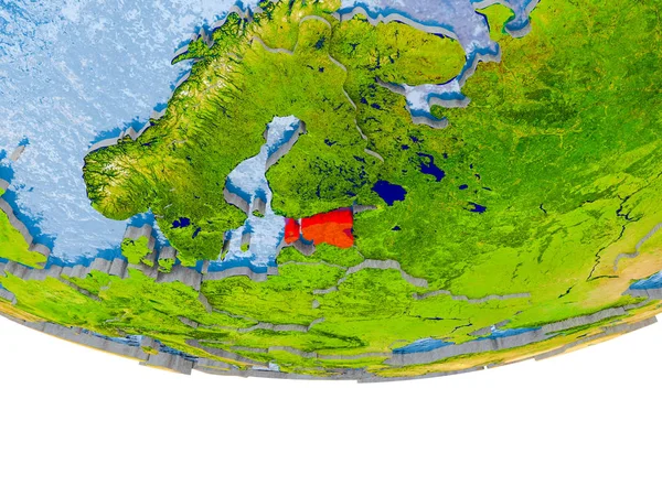 Эстония в красном на Земле — стоковое фото