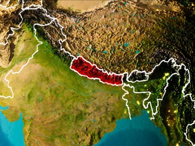 Yeryüzünde Nepal Haritası