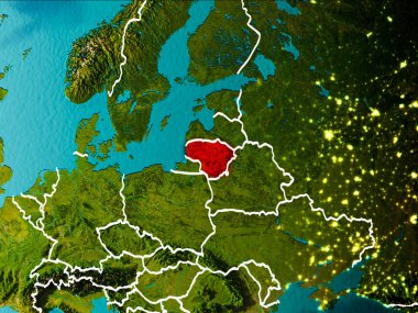 Yeryüzünde Litvanya Haritası