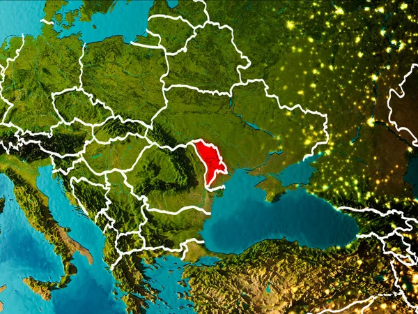 Карта Молдовы на Земле — стоковое фото