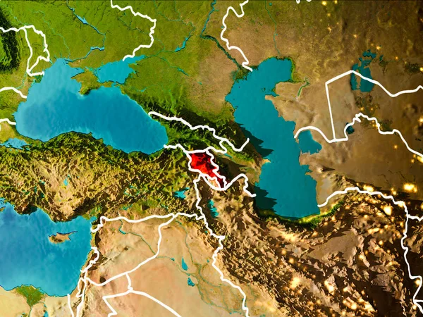 Karta över Armenien på jorden — Stockfoto