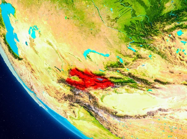 Kırgızistan uzaydan Dünya üzerinde