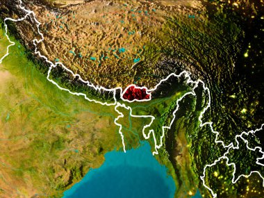Yeryüzünde Bhutan Haritası