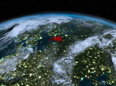 Estonya gece uzaydan