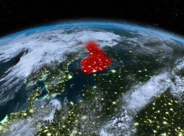 Finlandiya gece uzaydan