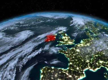 İrlanda gece uzaydan