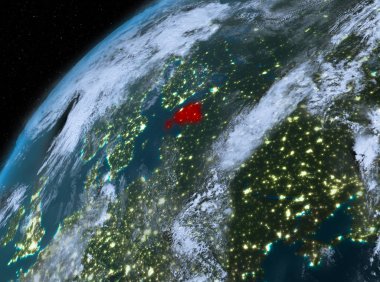 Estonya Planet Earth gece uzayda