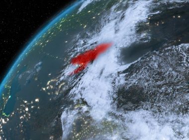 Kırgızistan Planet Earth gece uzayda