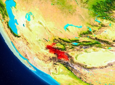 Uzaydan Dünya üzerinde Tacikistan