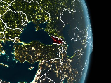 Gece Gürcistan yörünge görünümü