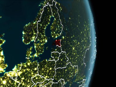 Geceleri Estonya yörünge görünümü