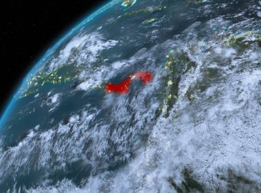Panama Planet Earth gece uzayda