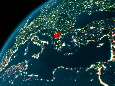 Dünya üzerinde gece Makedonya
