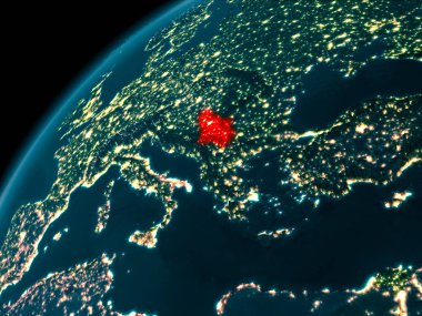 Dünya üzerinde gece Sırbistan