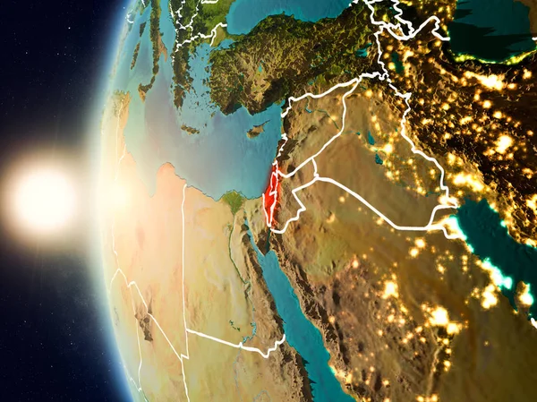 Günbatımı İsrail uzaydan yukarıda