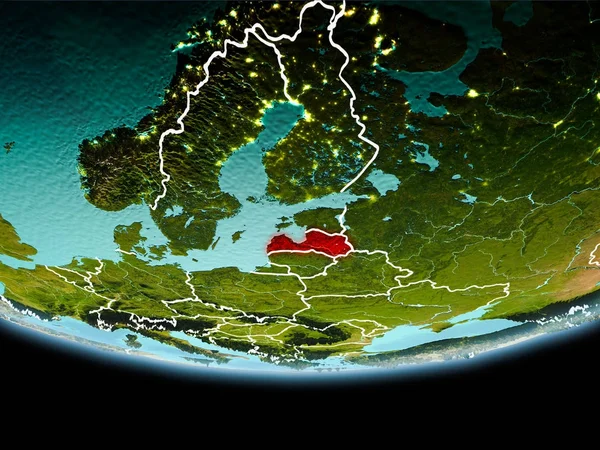 Kırmızı akşam Letonya