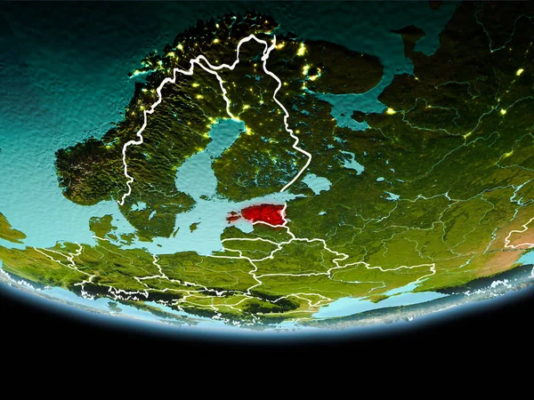Estonia na czerwono w godzinach wieczornych — Zdjęcie stockowe