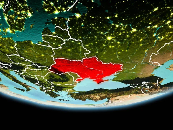 Україна в червоний колір у вечірній час — стокове фото