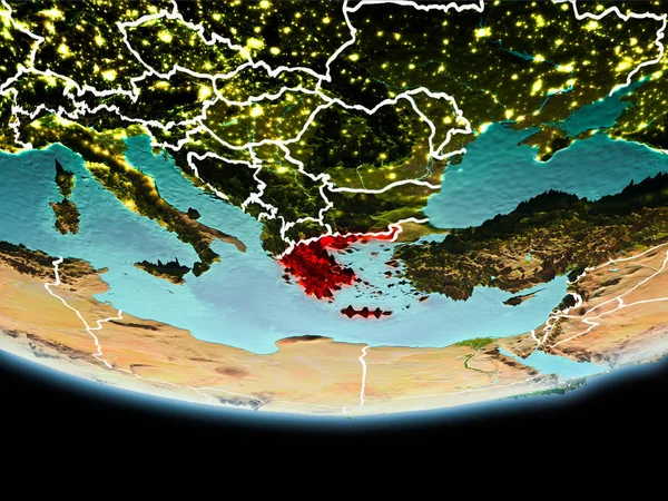 Kırmızı akşam Yunanistan