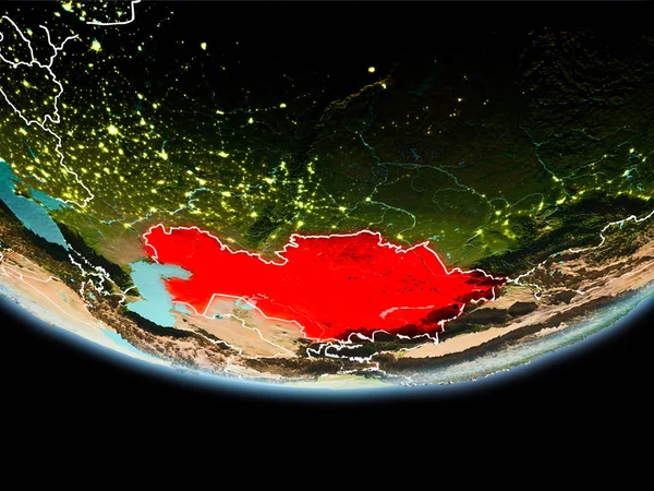 Kırmızı akşam Kazakistan