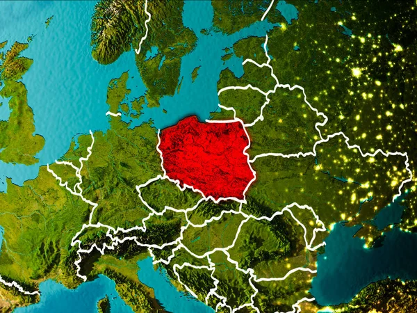 Mapa Polski na ziemi — Zdjęcie stockowe