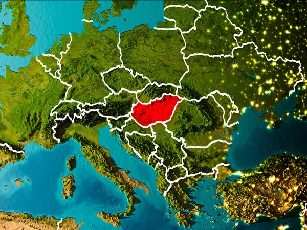 Karta över Ungern på jorden — Stockfoto