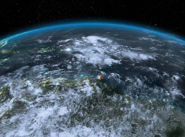 夜の空間からカリブ海 — ストック写真