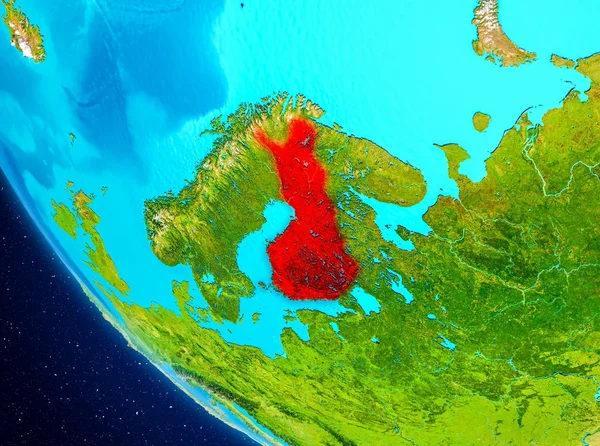 Finlandiya uzaydan Dünya üzerinde — Stok fotoğraf